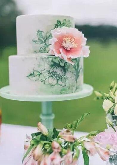 欧美水彩婚礼蛋糕欣赏 仿如浪漫的婚礼艺术品