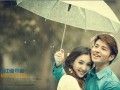 浪漫美丽的雨婚礼照片